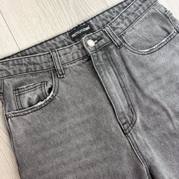 Pretty Little Thing Womens Grey High Waist Mom Jeans 90s Style Size 4 - Picture 4 of 6
